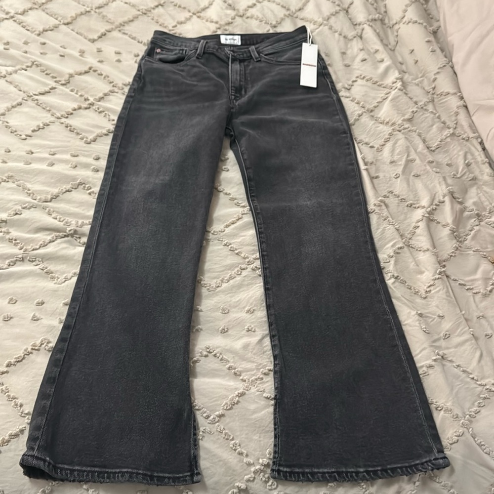 NWT Women’s Hudson Jeans Blair High-Rise Bootcut Crop in black faded wash.